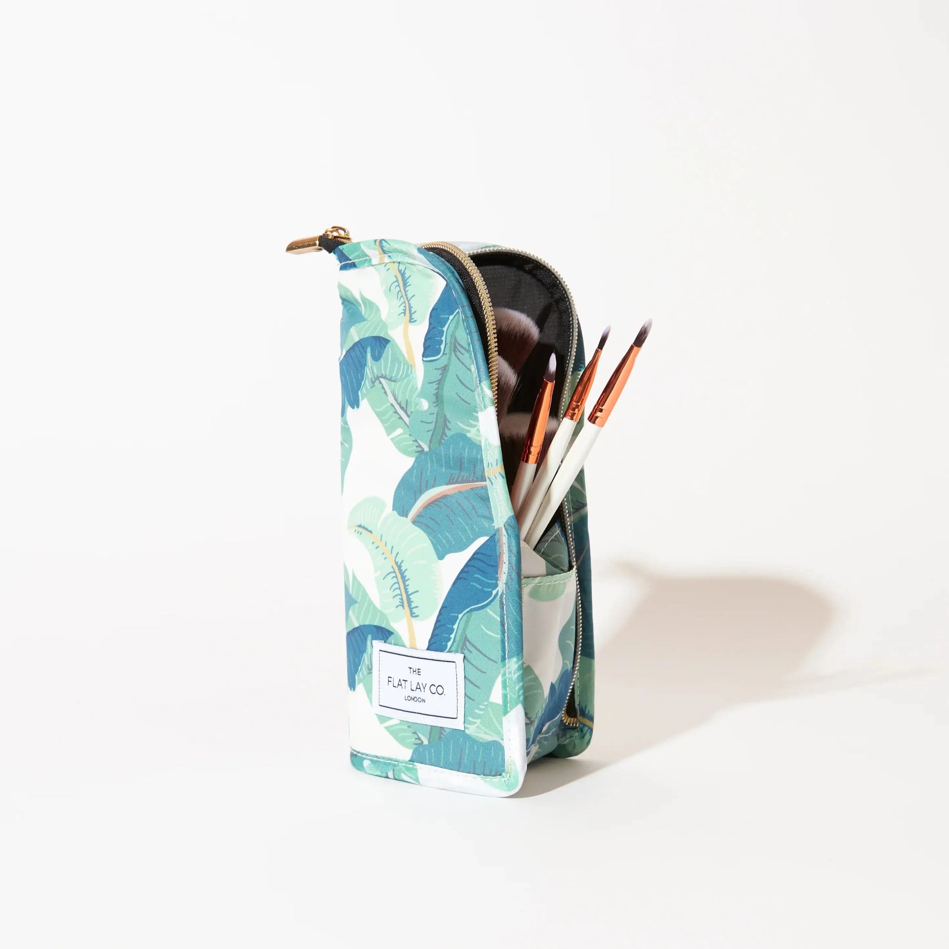 Standing Makeup Brush Case - Tropical Leaves The Flat Lay Co.