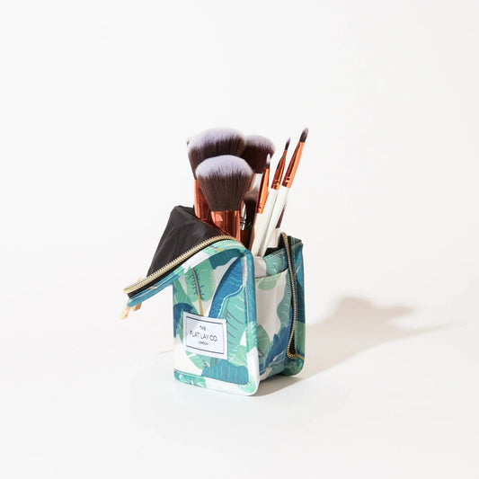 Standing Makeup Brush Case - Tropical Leaves The Flat Lay Co.