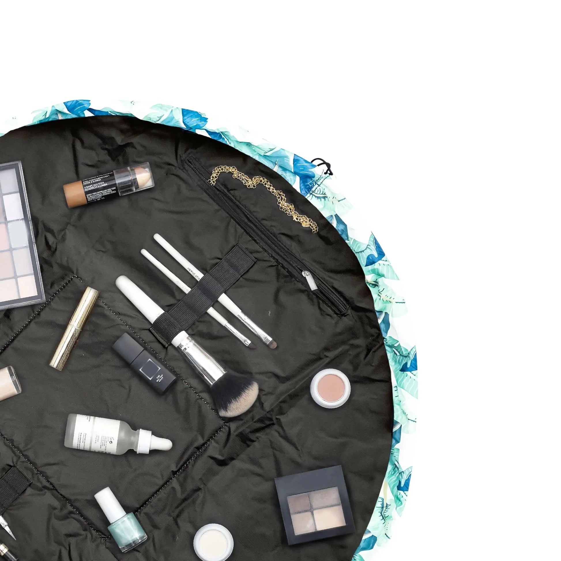 XXL Drawstring Flat Lay Makeup Bag | Tropical Leaves The Flat Lay Co.