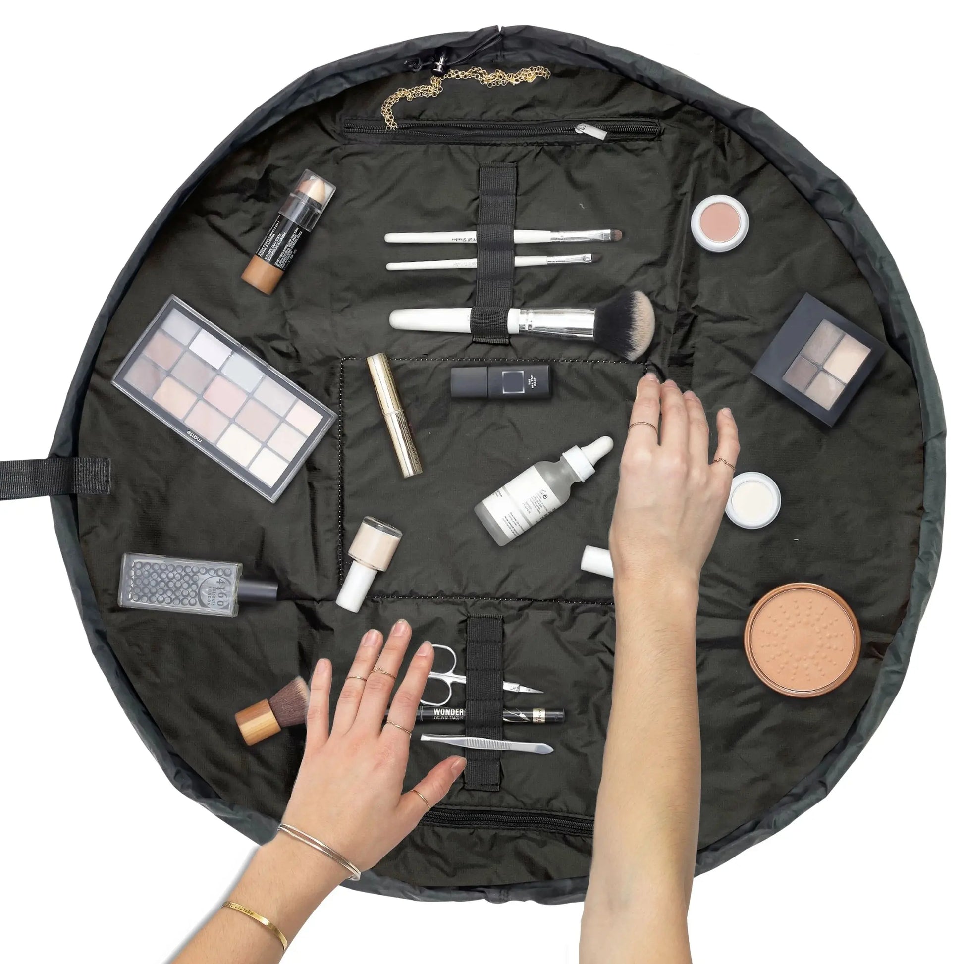 XXL Drawstring Flat Lay Makeup Bag | Black The Flat Lay Co.