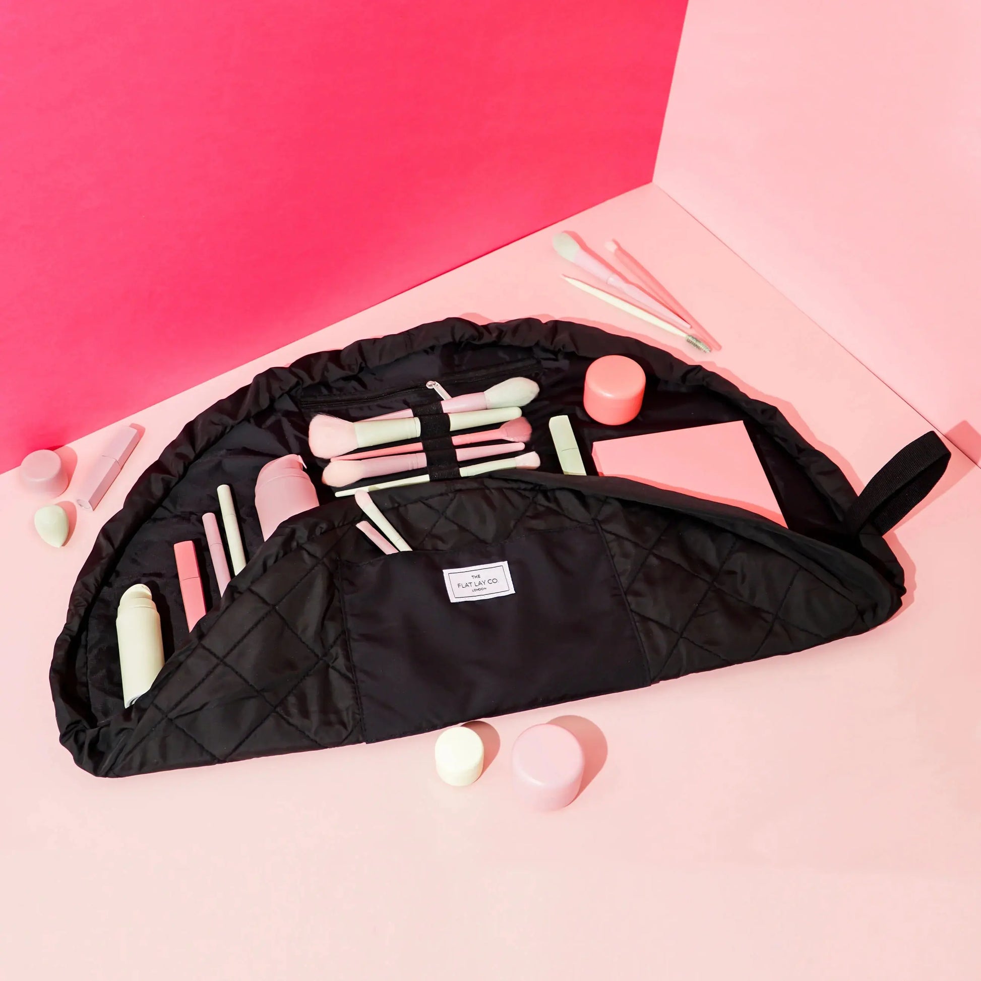 XXL Drawstring Flat Lay Makeup Bag | Black The Flat Lay Co.