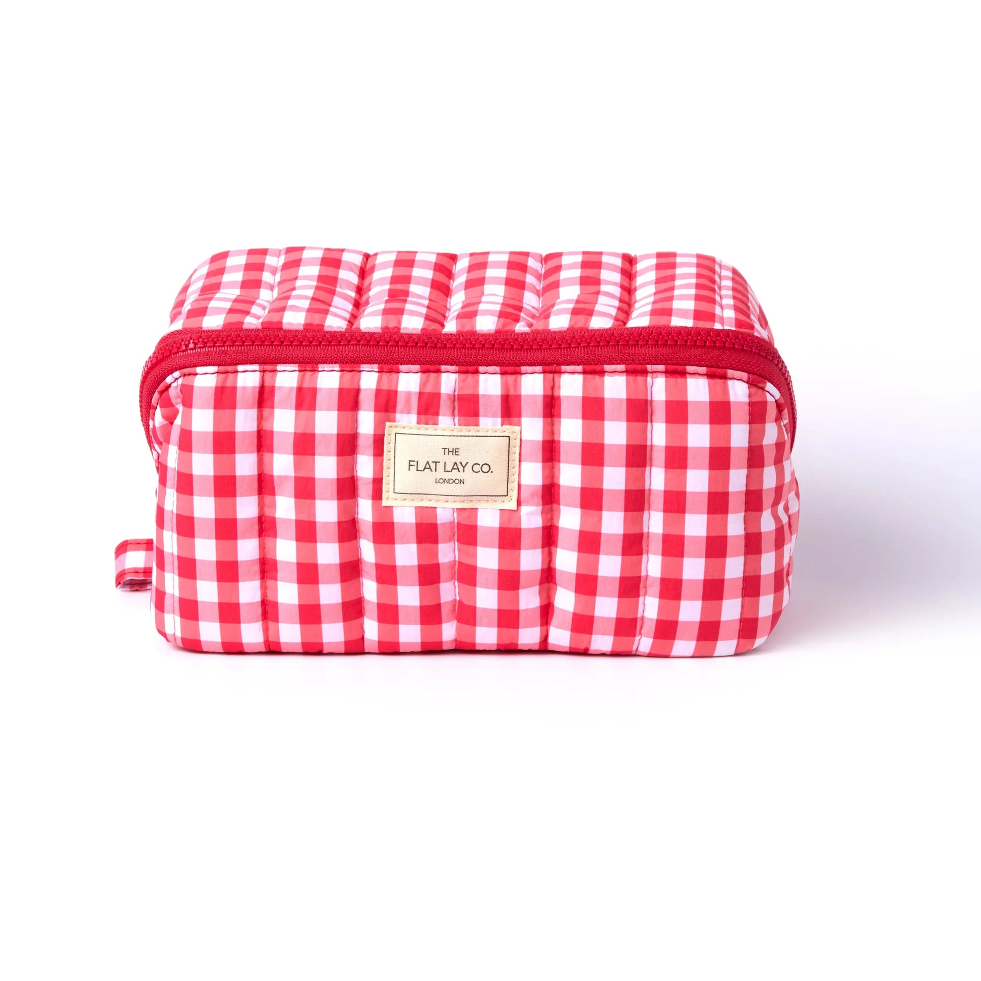 Marshmallow Flat Lay Makeup Box Bag | Red Gingham The Flat Lay Co.