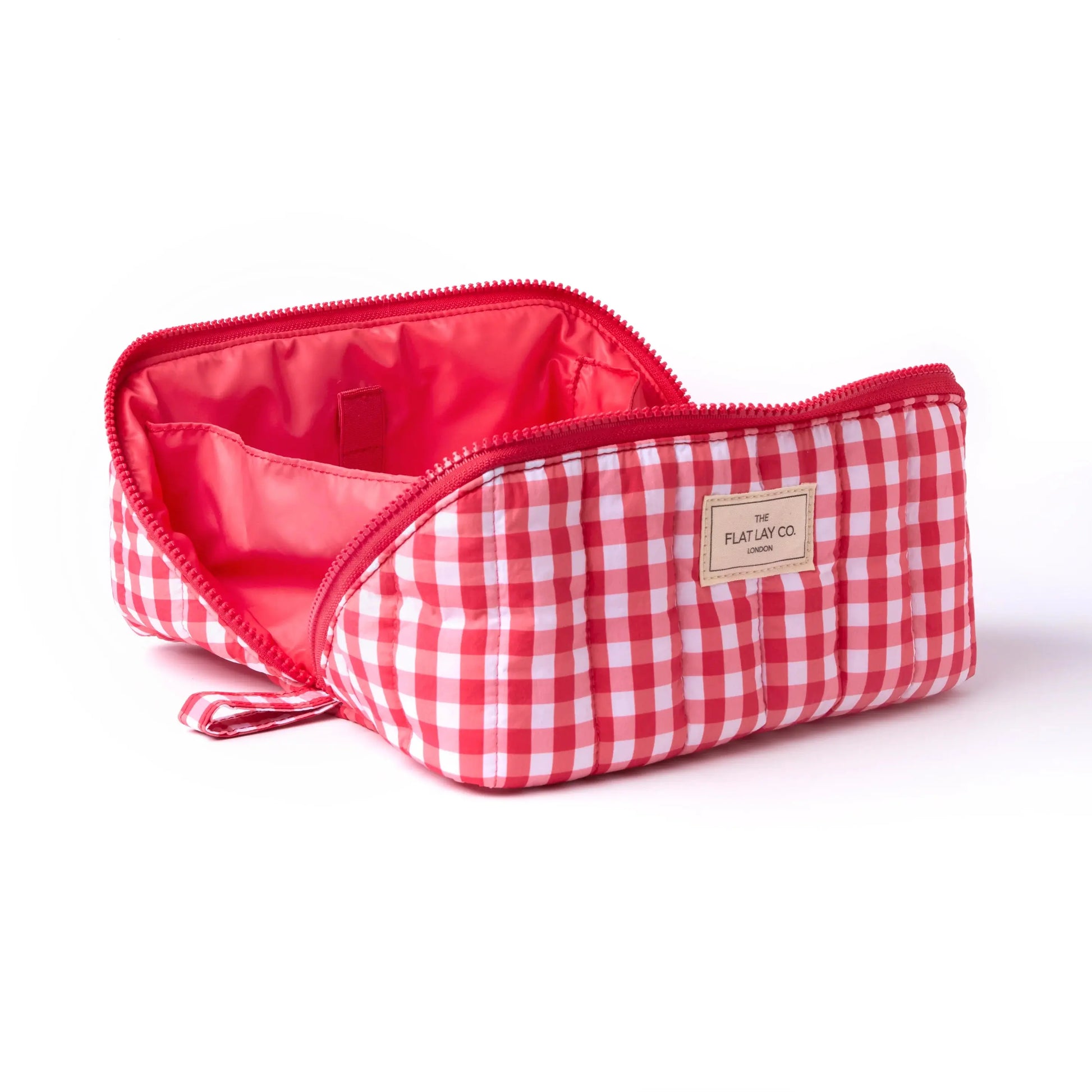 Marshmallow Flat Lay Makeup Box Bag | Red Gingham The Flat Lay Co.