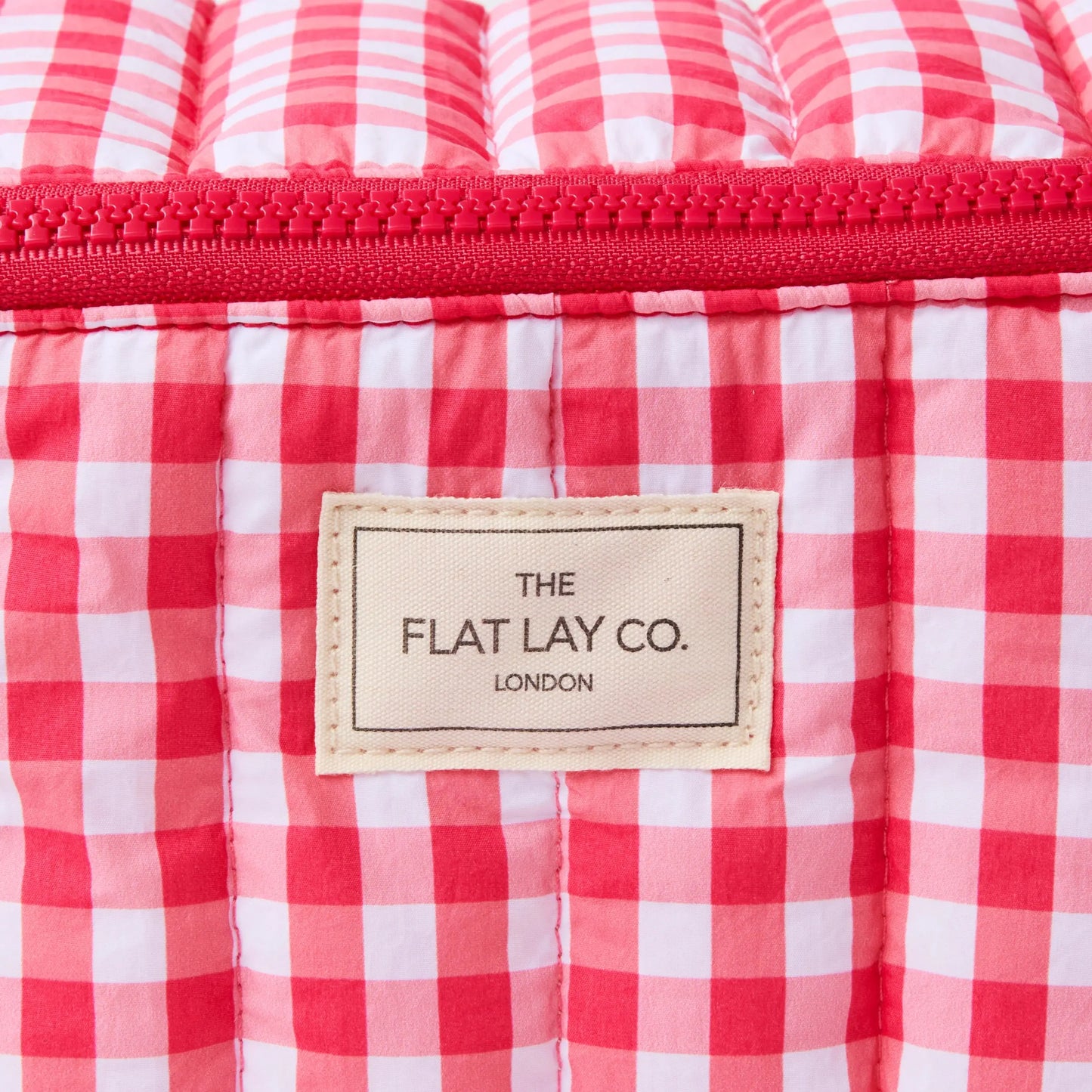Marshmallow Flat Lay Makeup Box Bag | Red Gingham The Flat Lay Co.