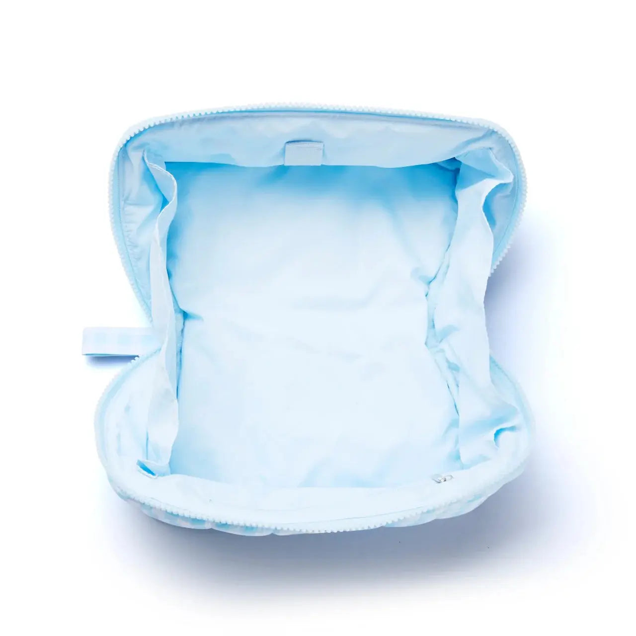 Marshmallow Flat Lay Makeup Box Bag | Blue Gingham The Flat Lay Co.