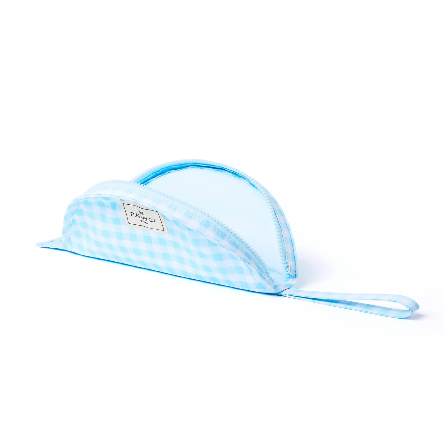 Lunar Flat Lay Makeup Pouch | Blue Gingham The Flat Lay Co.