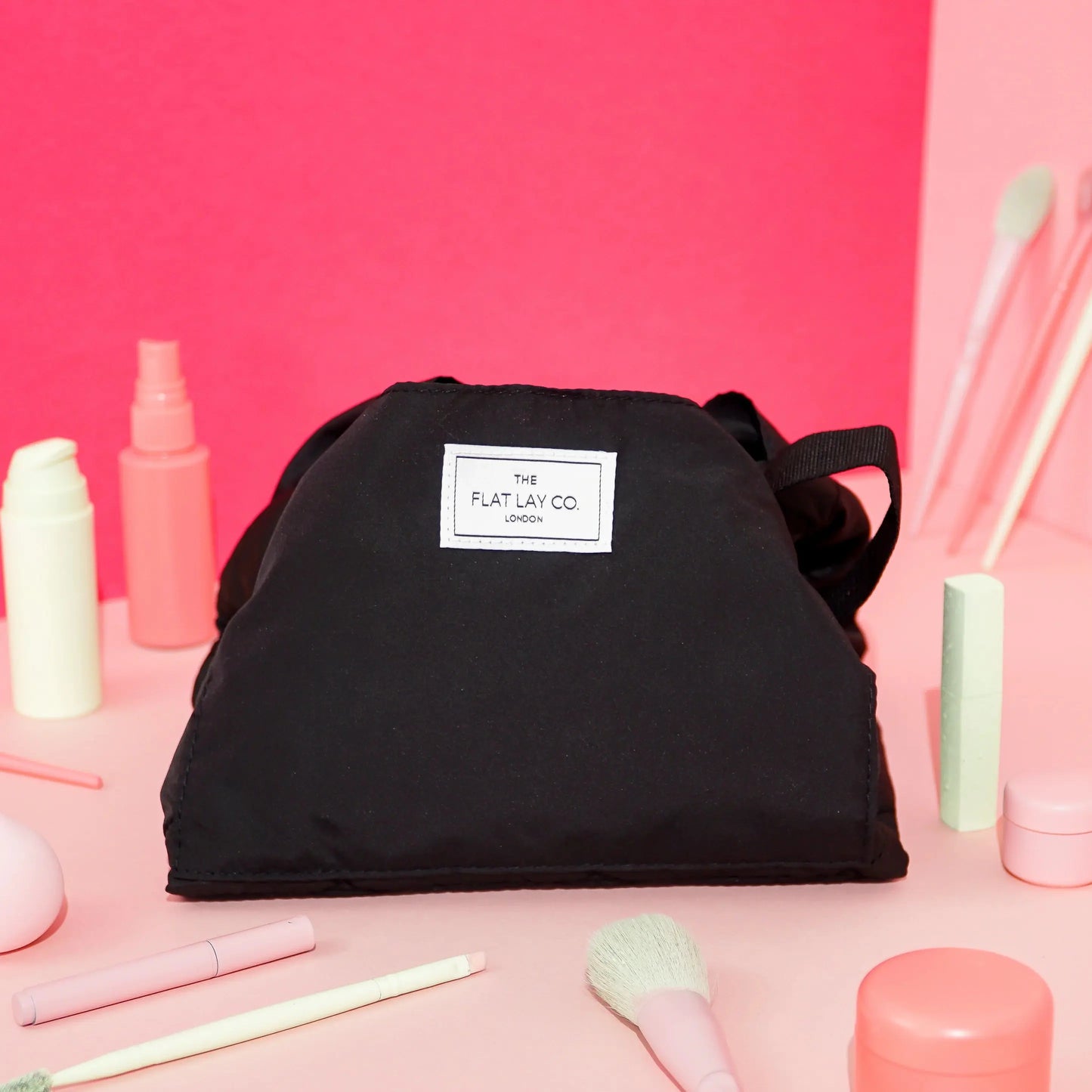 XXL Drawstring Flat Lay Makeup Bag | Black The Flat Lay Co.