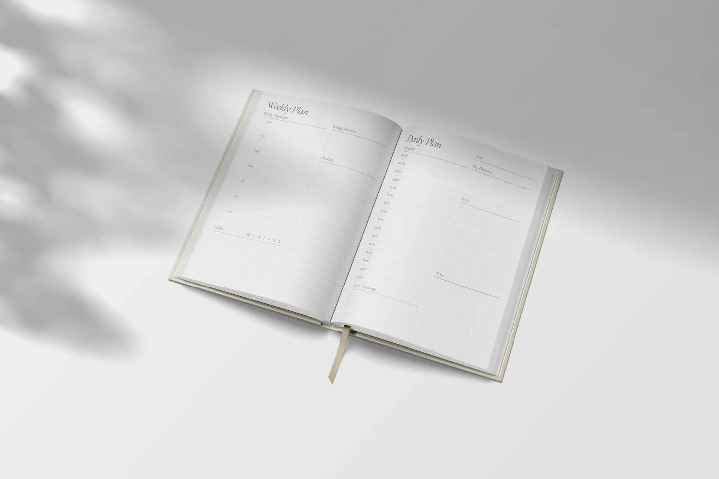 Daily Planner | A5 Hardback - Sand and Navy Yop & Tom