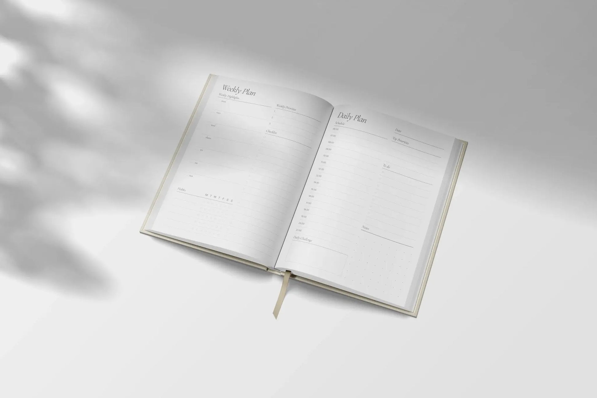 Daily Planner | A5 Hardback - Sand and Navy Yop & Tom
