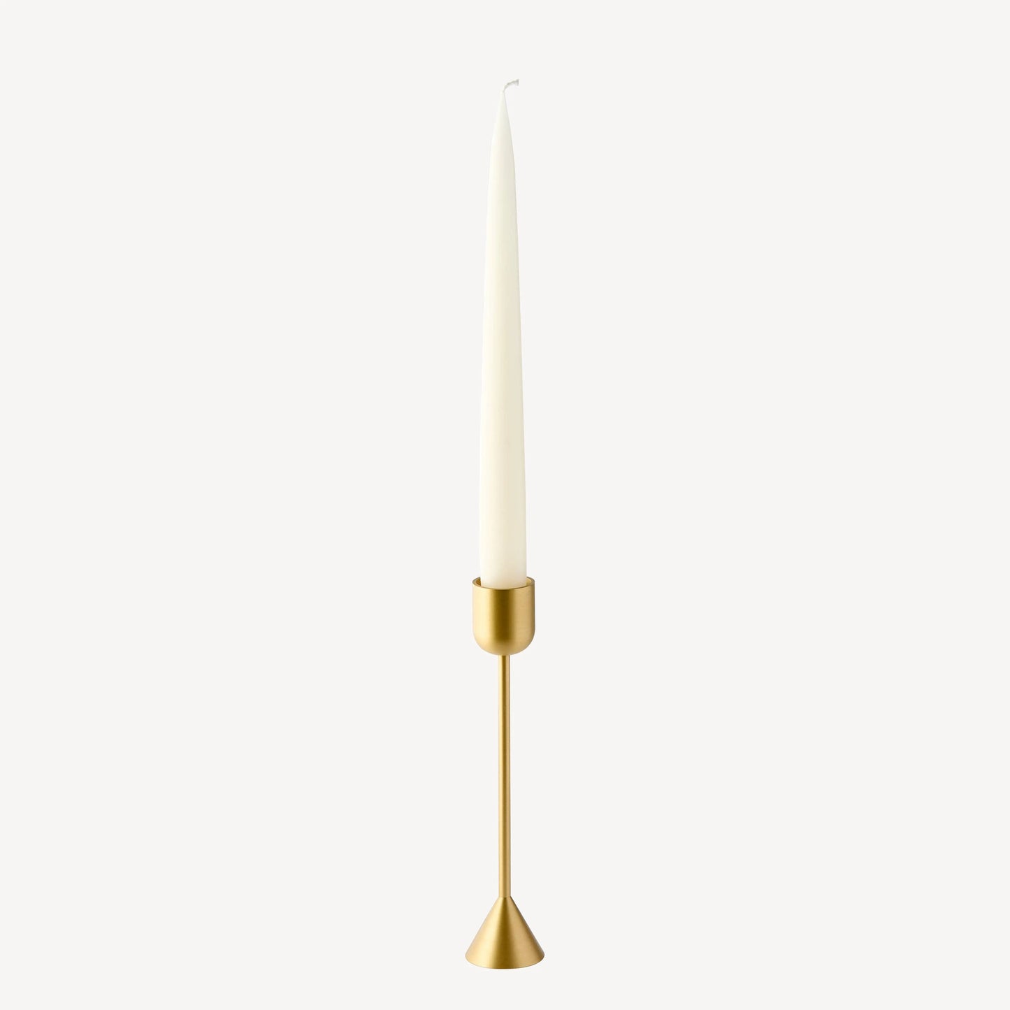 Candle Flair Reversible Totem Dinner Candle Holder | Small Satin Brass