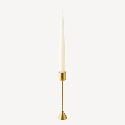 Candle Flair Reversible Totem Dinner Candle Holder | Tall Satin Brass