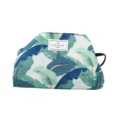 XXL Drawstring Flat Lay Makeup Bag | Tropical Leaves
