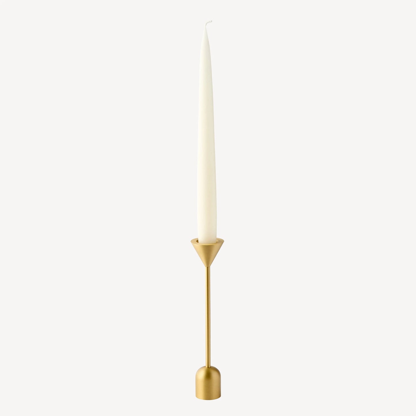 Candle Flair Reversible Totem Dinner Candle Holder | Tall Satin Brass