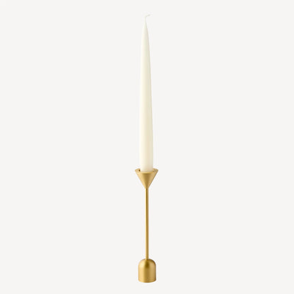 Candle Flair Reversible Totem Dinner Candle Holder | Tall Satin Brass
