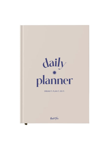 Daily Planner | A5 Hardback – Sand and Navy Yop & Tom