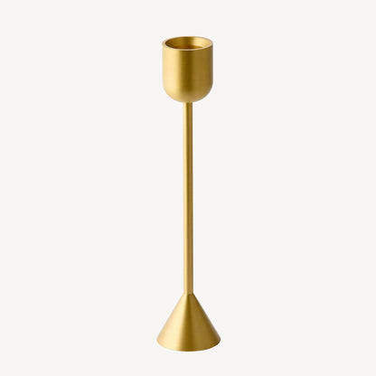 Candle Flair Reversible Totem Dinner Candle Holder | Tall Satin Brass