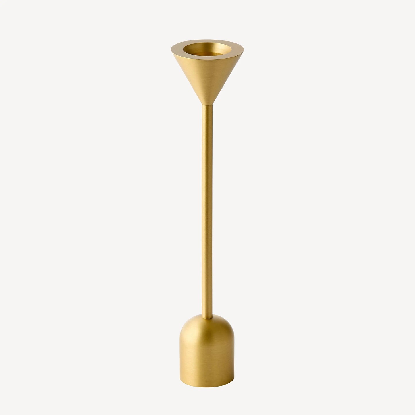 Candle Flair Reversible Totem Dinner Candle Holder | Small Satin Brass