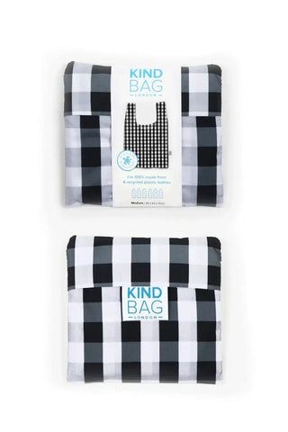 Medium Reusable Bag | Gingham Black & White