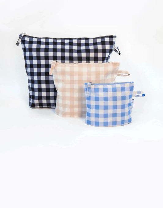 Pouches | Gingham | Set of 3 Kind Bag