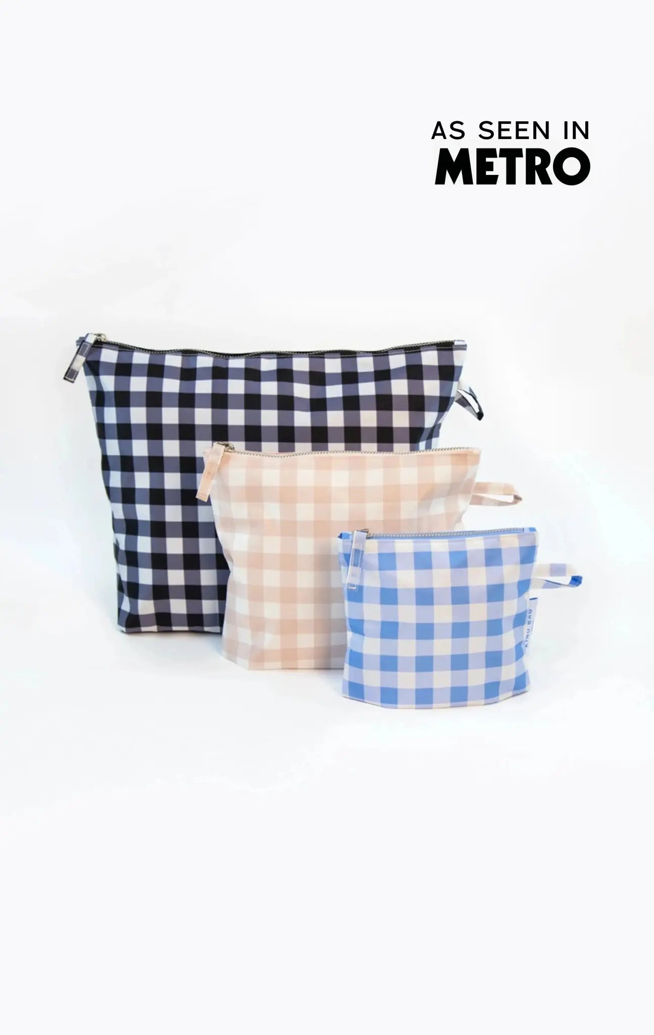 Pouches | Gingham | Set of 3 Kind Bag