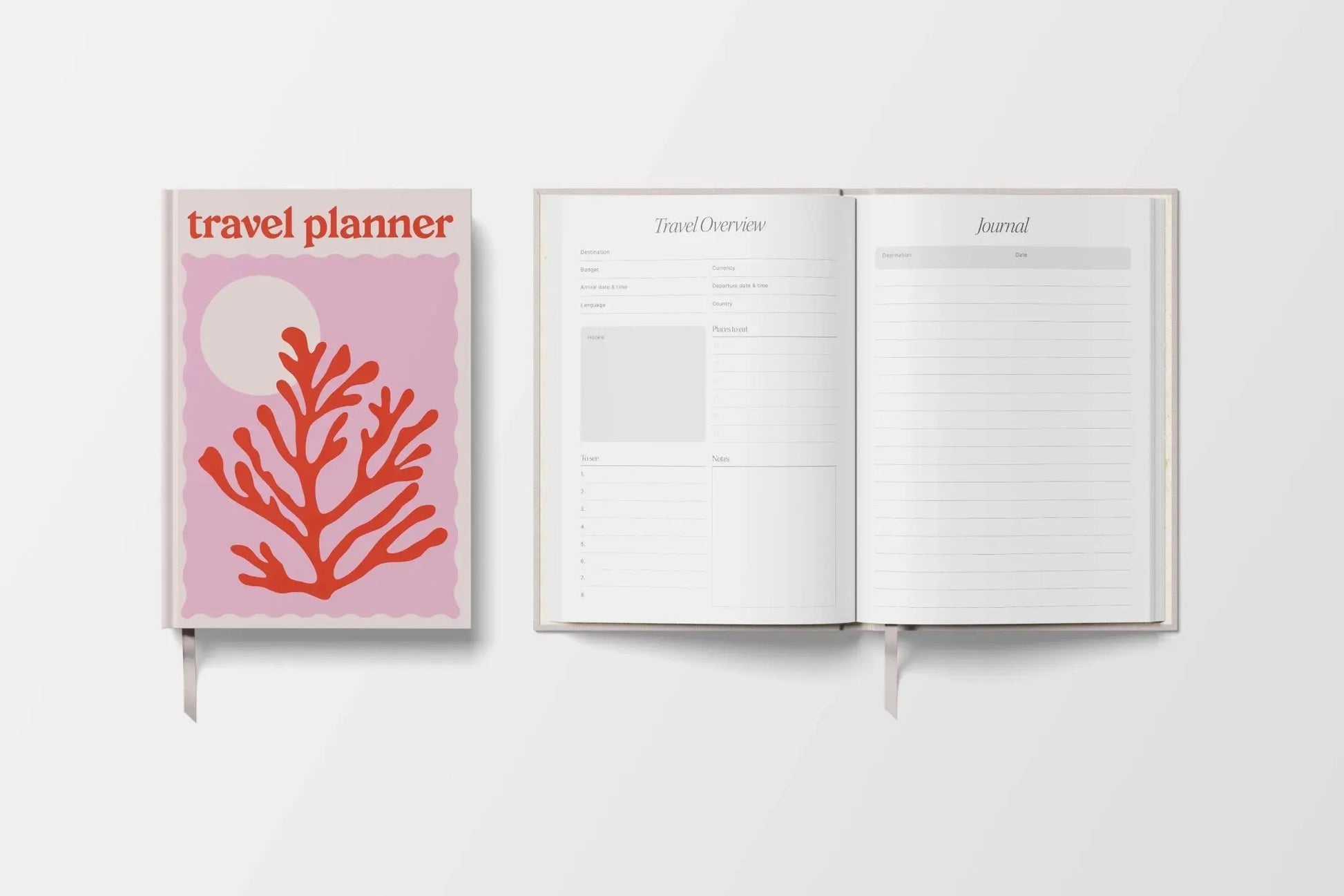 Travel Planner – A5 Hardback | Red Coral Yop & Tom