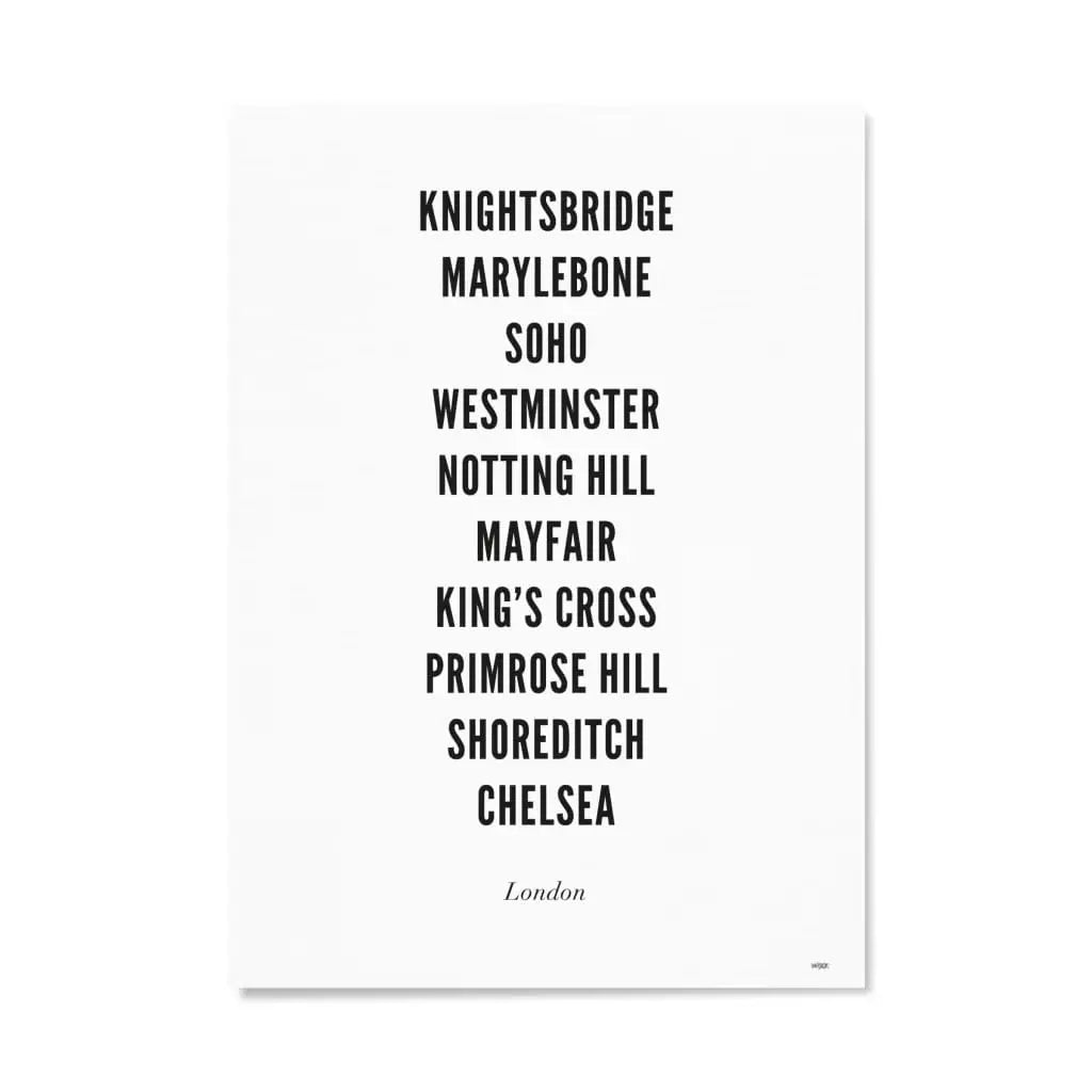 Typography Poster | London - A3 (Medium) Wijck